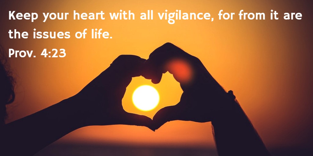 Keep your heart with all vigilance, for from it are the issues of life. Prov. 4:23